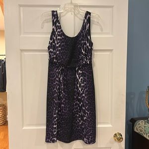 Tahari Purple Leopard Print Formal Dress, size 8